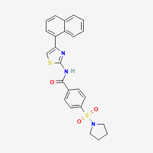 molecular formula C24H21N3O3S2 B2456708 N-(4-(naphthalen-1-yl)thiazol-2-yl)-4-(pyrrolidin-1-ylsulfonyl)benzamide CAS No. 313662-06-5
