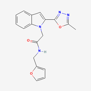 N-(furan-2-ylmethyl)-2-(2-(5-methyl-1,3,4-oxadiazol-2-yl)-1H-indol-1-yl)acetamide
