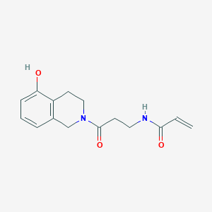 molecular formula C15H18N2O3 B2456715 N-[3-(5-Hydroxy-3,4-dihydro-1H-isoquinolin-2-yl)-3-oxopropyl]prop-2-enamide CAS No. 2200205-94-1