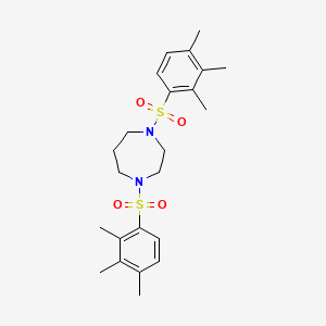 molecular formula C23H32N2O4S2 B2456717 1,4-Bis[(2,3,4-trimethylphenyl)sulfonyl]-1,4-diazepane CAS No. 433948-21-1