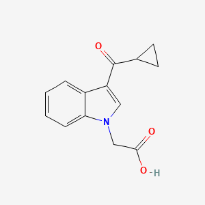 molecular formula C14H13NO3 B2456721 (3-Cyclopropanecarbonyl-indol-1-yl)-acetic acid CAS No. 708295-12-9