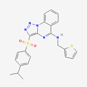 3-(4-propan-2-ylphenyl)sulfonyl-N-(thiophen-2-ylmethyl)triazolo[1,5-a]quinazolin-5-amine