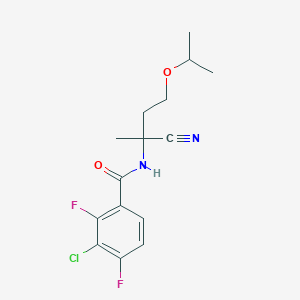 molecular formula C15H17ClF2N2O2 B2456725 3-chloro-N-[1-cyano-1-methyl-3-(propan-2-yloxy)propyl]-2,4-difluorobenzamide CAS No. 1797368-14-9
