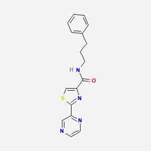molecular formula C17H16N4OS B2456736 N-(3-苯丙基)-2-(吡嗪-2-基)噻唑-4-甲酰胺 CAS No. 1234862-94-2