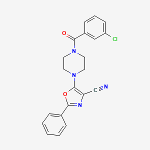 molecular formula C21H17ClN4O2 B2456740 5-(4-(3-Chlorobenzoyl)piperazin-1-yl)-2-phenyloxazole-4-carbonitrile CAS No. 903190-81-8