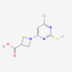 molecular formula C9H10ClN3O2S B2456741 1-(6-Chloro-2-methylsulfanyl-pyrimidin-4-yl)-azetidine-3-carboxylic acid CAS No. 1289384-70-8