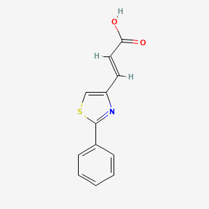 molecular formula C12H9NO2S B2456744 (E)-3-(2-Phenylthiazole-4-yl)propenoic acid CAS No. 263549-90-2