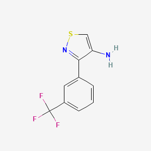 molecular formula C10H7F3N2S B2456749 3-[3-(Trifluoromethyl)phenyl]-1,2-thiazol-4-amine CAS No. 1498589-74-4