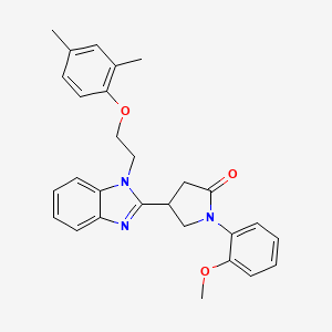 molecular formula C28H29N3O3 B2456751 4-{1-[2-(2,4-二甲基苯氧基)乙基]-1H-苯并咪唑-2-基}-1-(2-甲氧基苯基)吡咯烷-2-酮 CAS No. 912897-59-7