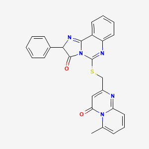 molecular formula C26H19N5O2S B2456759 5-[({6-methyl-4-oxo-4H-pyrido[1,2-a]pyrimidin-2-yl}methyl)sulfanyl]-2-phenyl-2H,3H-imidazo[1,2-c]quinazolin-3-one CAS No. 1022117-07-2