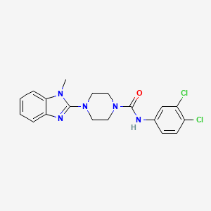 molecular formula C19H19Cl2N5O B2456760 N-(3,4-dichlorophenyl)-4-(1-methyl-1H-benzo[d]imidazol-2-yl)piperazine-1-carboxamide CAS No. 1219845-03-0