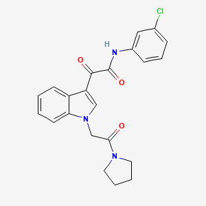 molecular formula C22H20ClN3O3 B2456767 N-(3-chlorophenyl)-2-oxo-2-[1-(2-oxo-2-pyrrolidin-1-ylethyl)indol-3-yl]acetamide CAS No. 872849-37-1