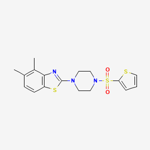 molecular formula C17H19N3O2S3 B2456769 4,5-Dimetil-2-(4-(tiofen-2-ilsulfonil)piperazin-1-il)benzo[d]tiazol CAS No. 955742-67-3