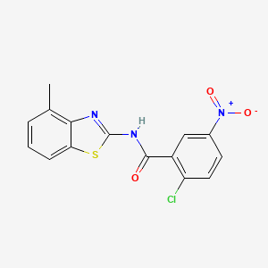 molecular formula C15H10ClN3O3S B2456771 2-chloro-N-(4-methyl-1,3-benzothiazol-2-yl)-5-nitrobenzamide CAS No. 313254-12-5