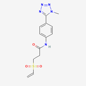 molecular formula C13H15N5O3S B2456775 3-Ethenylsulfonyl-N-[4-(1-methyltetrazol-5-yl)phenyl]propanamide CAS No. 2224513-42-0