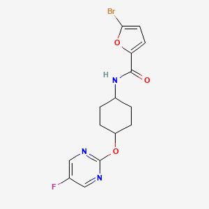 molecular formula C15H15BrFN3O3 B2456782 5-bromo-N-((1r,4r)-4-((5-fluoropyrimidin-2-yl)oxy)cyclohexyl)furan-2-carboxamide CAS No. 2034279-12-2