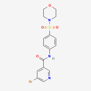 molecular formula C16H16BrN3O4S B2456802 5-溴-N-(4-(吗啉磺酰基)苯基)烟酰胺 CAS No. 881291-75-4