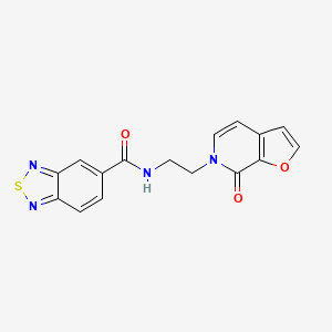 molecular formula C16H12N4O3S B2456805 N-(2-(7-氧代呋喃并[2,3-c]吡啶-6(7H)-基)乙基)苯并[c][1,2,5]噻二唑-5-甲酰胺 CAS No. 2034352-20-8