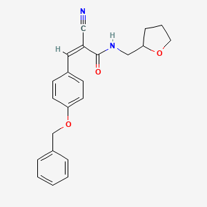 molecular formula C22H22N2O3 B2456806 (Z)-2-cyano-N-(oxolan-2-ylmethyl)-3-(4-phenylmethoxyphenyl)prop-2-enamide CAS No. 358279-76-2