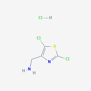 molecular formula C4H5Cl3N2S B2456823 (2,5-Dichloro-1,3-thiazol-4-yl)methanamine;hydrochloride CAS No. 2490405-91-7