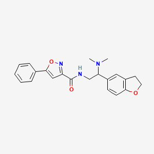 molecular formula C22H23N3O3 B2456837 N-(2-(2,3-dihydrobenzofuran-5-yl)-2-(dimethylamino)ethyl)-5-phenylisoxazole-3-carboxamide CAS No. 1428349-70-5