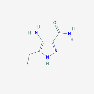 molecular formula C6H10N4O B2456845 4-amino-5-ethyl-1H-pyrazole-3-carboxamide CAS No. 215298-74-1