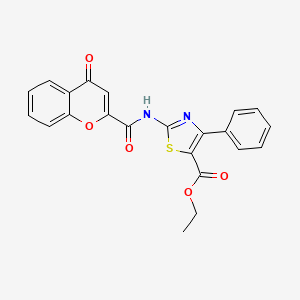 molecular formula C22H16N2O5S B2456853 ethyl 2-(4-oxo-4H-chromene-2-carboxamido)-4-phenylthiazole-5-carboxylate CAS No. 361478-47-9