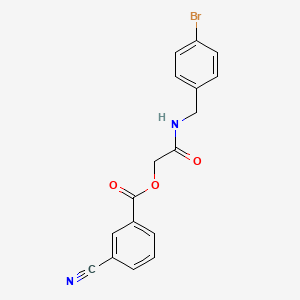 molecular formula C17H13BrN2O3 B2456860 2-((4-Bromobenzyl)amino)-2-oxoethyl 3-cyanobenzoate CAS No. 1794989-51-7