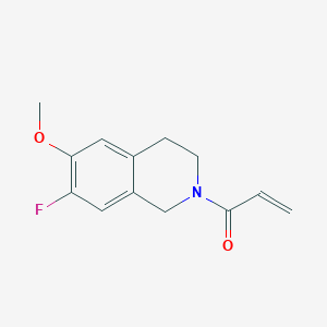 molecular formula C13H14FNO2 B2456878 1-(7-Fluoro-6-methoxy-3,4-dihydro-1H-isoquinolin-2-yl)prop-2-en-1-one CAS No. 2191062-60-7