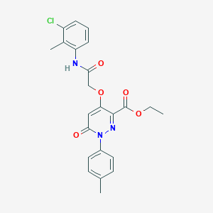 molecular formula C23H22ClN3O5 B2456888 4-(2-((3-氯-2-甲苯基)氨基)-2-氧代乙氧基)-6-氧代-1-(对甲苯基)-1,6-二氢哒嗪-3-羧酸乙酯 CAS No. 899944-05-9