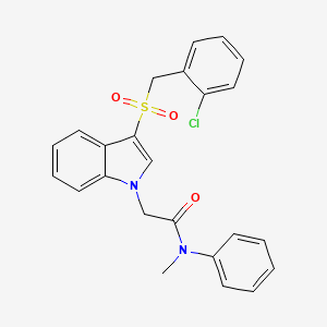 molecular formula C24H21ClN2O3S B2456893 2-(3-((2-chlorobenzyl)sulfonyl)-1H-indol-1-yl)-N-methyl-N-phenylacetamide CAS No. 893252-01-2