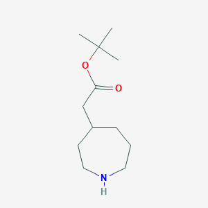 molecular formula C12H23NO2 B2456898 Tert-butyl 2-(azepan-4-yl)acetate CAS No. 1864053-28-0