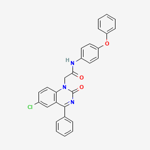 molecular formula C28H20ClN3O3 B2456901 2-(6-chloro-2-oxo-4-phenylquinazolin-1(2H)-yl)-N-(4-phenoxyphenyl)acetamide CAS No. 1115420-70-6
