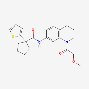 molecular formula C22H26N2O3S B2456910 N-(1-(2-甲氧基乙酰基)-1,2,3,4-四氢喹啉-7-基)-1-(噻吩-2-基)环戊烷甲酰胺 CAS No. 1206994-71-9