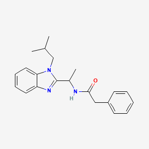 molecular formula C21H25N3O B2456913 N-(1-(1-isobutyl-1H-benzo[d]imidazol-2-yl)ethyl)-2-phenylacetamide CAS No. 850921-70-9