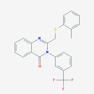 2-[(2-Methylphenyl)sulfanylmethyl]-3-[3-(trifluoromethyl)phenyl]quinazolin-4-one