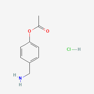 molecular formula C9H12ClNO2 B2456922 4-(Aminomethyl)phenyl acetate hydrochloride CAS No. 1803609-66-6; 3764-94-1