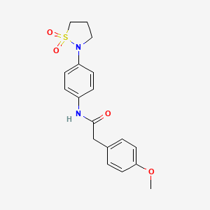 molecular formula C18H20N2O4S B2456923 N-(4-(1,1-dioxidoisothiazolidin-2-yl)phenyl)-2-(4-methoxyphenyl)acetamide CAS No. 899953-15-2