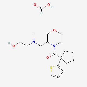 molecular formula C19H30N2O5S B2456925 (3-(((2-Hydroxyethyl)(methyl)amino)methyl)morpholino)(1-(thiophen-2-yl)cyclopentyl)methanone formate CAS No. 1421516-31-5