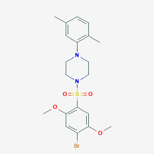 molecular formula C20H25BrN2O4S B245693 1-[(4-Bromo-2,5-dimethoxyphenyl)sulfonyl]-4-(2,5-dimethylphenyl)piperazine 