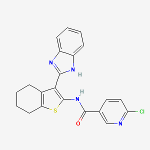 B2456932 N-[3-(1H-1,3-benzodiazol-2-yl)-4,5,6,7-tetrahydro-1-benzothiophen-2-yl]-6-chloropyridine-3-carboxamide CAS No. 926418-48-6