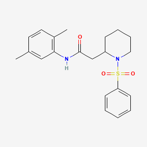 molecular formula C21H26N2O3S B2456937 N-(2,5-二甲苯基)-2-(1-(苯磺酰基)哌啶-2-基)乙酰胺 CAS No. 1021118-40-0