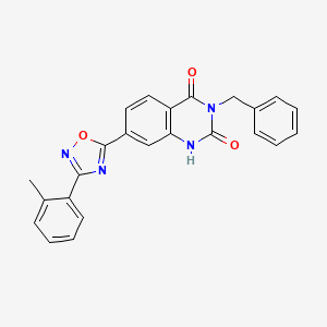 molecular formula C24H18N4O3 B2456941 3-苄基-7-(3-(邻甲苯基)-1,2,4-恶二唑-5-基)喹唑啉-2,4(1H,3H)-二酮 CAS No. 1358320-40-7