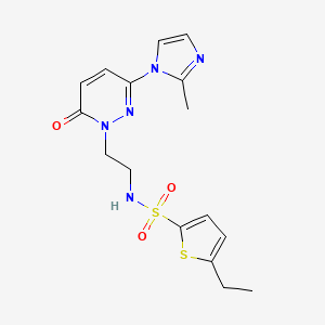 B2456947 5-ethyl-N-(2-(3-(2-methyl-1H-imidazol-1-yl)-6-oxopyridazin-1(6H)-yl)ethyl)thiophene-2-sulfonamide CAS No. 1351647-60-3