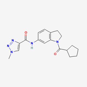 molecular formula C18H21N5O2 B2456952 N-(1-(环戊烷羰基)吲哚-6-基)-1-甲基-1H-1,2,3-三唑-4-甲酰胺 CAS No. 1448123-29-2