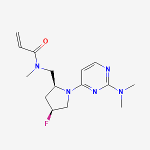 N-[[(2S,4S)-1-[2-(Dimethylamino)pyrimidin-4-yl]-4-fluoropyrrolidin-2-yl]methyl]-N-methylprop-2-enamide