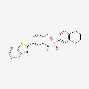 molecular formula C23H21N3O2S2 B2456966 N-[2-methyl-5-(2-thiazolo[5,4-b]pyridinyl)phenyl]-5,6,7,8-tetrahydronaphthalene-2-sulfonamide CAS No. 896679-62-2