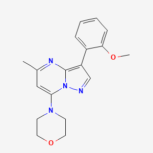 molecular formula C18H20N4O2 B2456968 3-(2-甲氧基苯基)-5-甲基-7-(吗啉-4-基)吡唑并[1,5-a]嘧啶 CAS No. 902039-59-2
