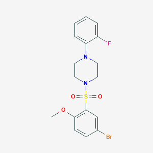 molecular formula C17H18BrFN2O3S B245697 4-bromo-2-{[4-(2-fluorophenyl)-1-piperazinyl]sulfonyl}phenyl methyl ether 