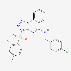 molecular formula C24H20ClN5O2S B2456970 N-(4-chlorobenzyl)-3-[(2,4-dimethylphenyl)sulfonyl][1,2,3]triazolo[1,5-a]quinazolin-5-amine CAS No. 872197-19-8